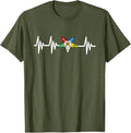OES Order of the Eastern Star Logo EKG Heartbeat T-Shirt - FUKAMASONIC