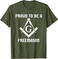 Proud To Be A Freemason Square Compass Freemason T-Shirt - FUKAMASONIC