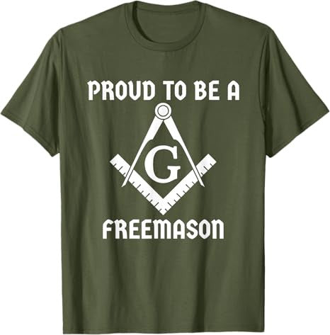 Proud To Be A Freemason Square Compass Freemason T-Shirt - FUKAMASONIC