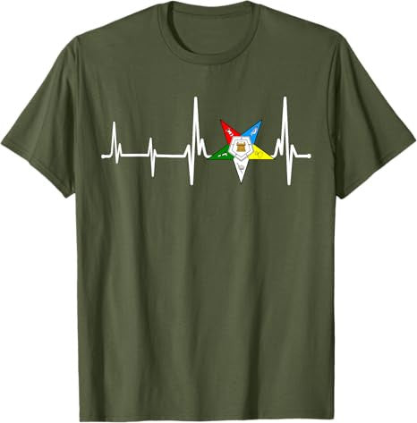 OES Heartbeat Star Order of the Eastern Star Mother's Day T-Shirt - FUKAMASONIC