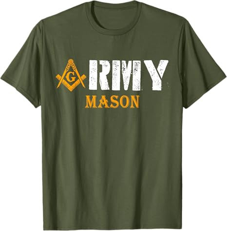 Freemason Army Compass & Square Masonic Symbol Vintage T-Shirt - FUKAMASONIC