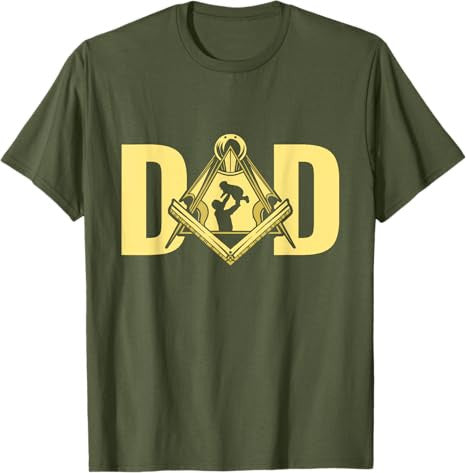 Dad Father's Day Square Compass Freemason Freemasonry T-Shirt - FUKAMASONIC