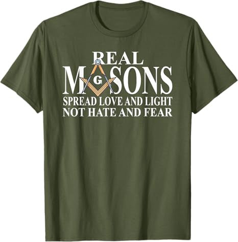 Real Masons Spread Love And Light, Freemason Masonic T-Shirt - FUKAMASONIC