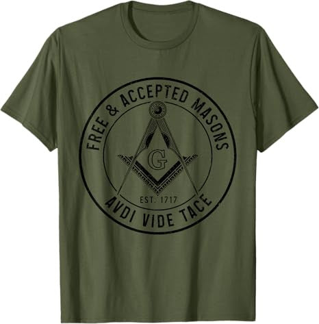 Mason Freemason Masonic Square & Compass Symbol T-Shirt - FUKAMASONIC
