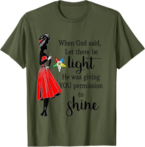 Order Of The Eastern Star OES Ring Permission To Shine T-Shirt - FUKAMASONIC
