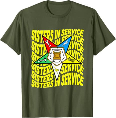 Order of the Eastern Star Shirt OES Shirt Sisters In Service T-Shirt - FUKAMASONIC