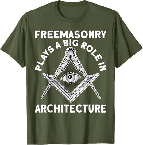 Freemasonry Architecture Square And Compasses T-Shirt - FUKAMASONIC