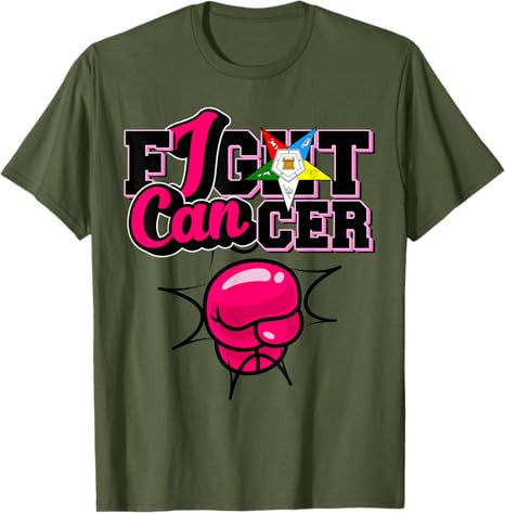 OES I Can Fight of the Eastern Star Breast Cancer Awareness T-Shirt - FUKAMASONIC