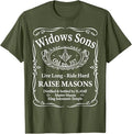 Masonic Widow's Sons No.357 Whiskey Raise Masons Fathers Day T-Shirt - FUKAMASONIC