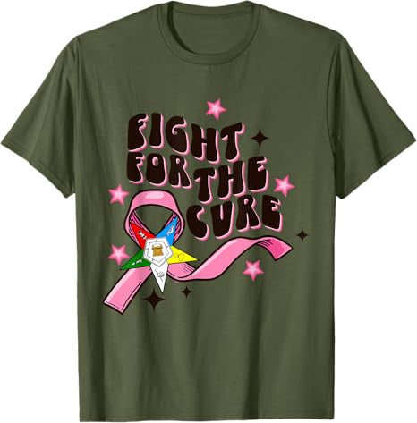 OES Fight For The Cure Eastern Star Breast Cancer Awareness T-Shirt - FUKAMASONIC