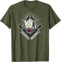 Cute Masonic Meowing Cat freemason mason esoteric spiritual T-Shirt - FUKAMASONIC