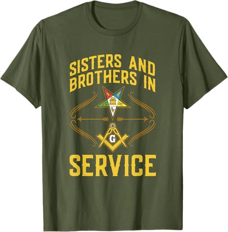 Sisters In Service OES Masonry Masonic Freemason Freemasonry T-Shirt - FUKAMASONIC