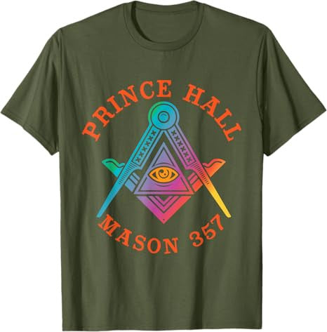 PHA Prince Hall Affiliated Freemason Square & Compass Masonic T-Shirt - FUKAMASONIC