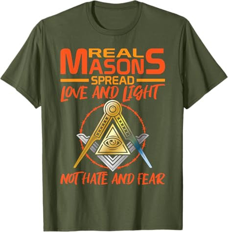 Freemason Real Masons Love and Light Masonic T-Shirt - FUKAMASONIC