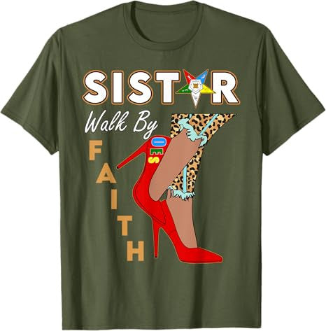 OES SiStar Leopard Walk By Faith Eastern Star Thanksgiving T-Shirt - FUKAMASONIC