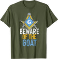 Freemasonry Square And Compasses Goat Design T-Shirt - FUKAMASONIC