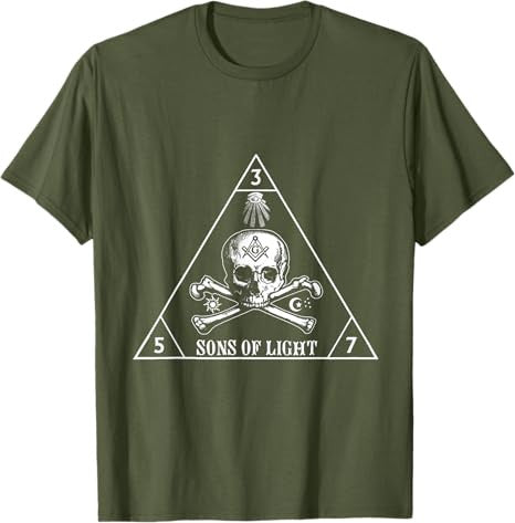 Masons Sons Of Light 357 Skull & Bone Masonic Father's Day T-Shirt - FUKAMASONIC