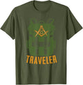 Masonic Freemasonry Fraternal Square Compass Traveler T-Shirt - FUKAMASONIC