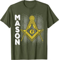 Masonic Freemasonry Fraternal Square Compass Mason T-Shirt - FUKAMASONIC