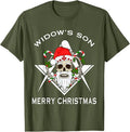 Masonic Widow's Son Compass Square Freemason Merry Christmas T-Shirt - FUKAMASONIC