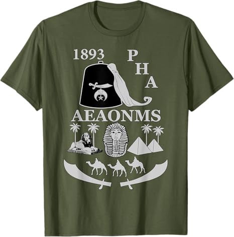 Shriners 1893 PHA Pharaoh AEAONMS Freemasons Father's Day T-Shirt - FUKAMASONIC