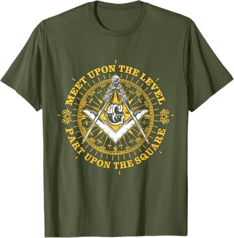 Freemason Meet Upon the Level Part Upon The Square Masonic T-Shirt - FUKAMASONIC