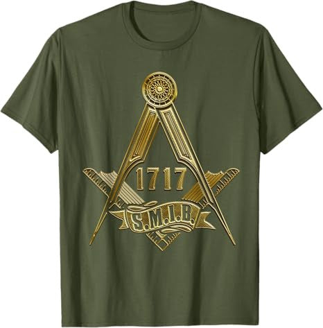 Masonic Freemasonry Fraternal Square Compass 1717 S.M.I.B. T-Shirt - FUKAMASONIC