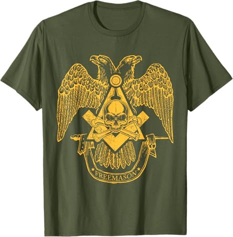 Masons Scottish Rite Eagle Skull & Bones Masonic Emblems T-Shirt - FUKAMASONIC