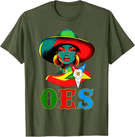 OES Black Sister Floppy Hat Eastern Star Women's Equality T-Shirt - FUKAMASONIC