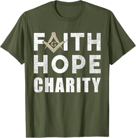 Faith Hope Charity Pillar Freemasonry Freemasons Masonic T-Shirt - FUKAMASONIC