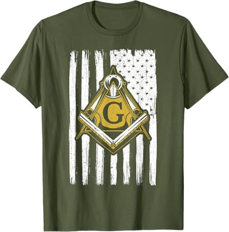 Freemason Masonic USA Flag Fraternal America T-Shirt - FUKAMASONIC