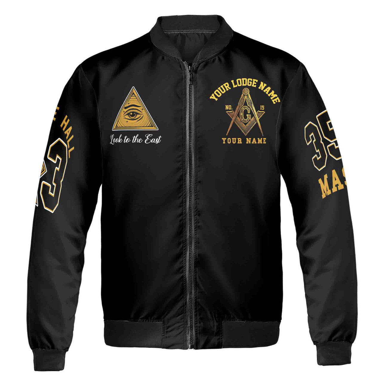 Customize Lodge Name and Number Freemasonry 357 Prince Hall Masonic Symbol Unisex Bomber Jacket S-5XL - FUKAMASONIC