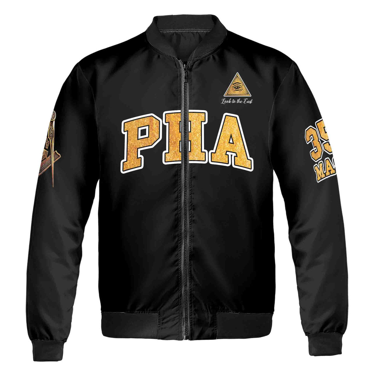 Customize Lodge Name and Number Freemasonry 357 PHA Masonic Symbol Unisex Bomber Jacket S-5XL - FUKAMASONIC