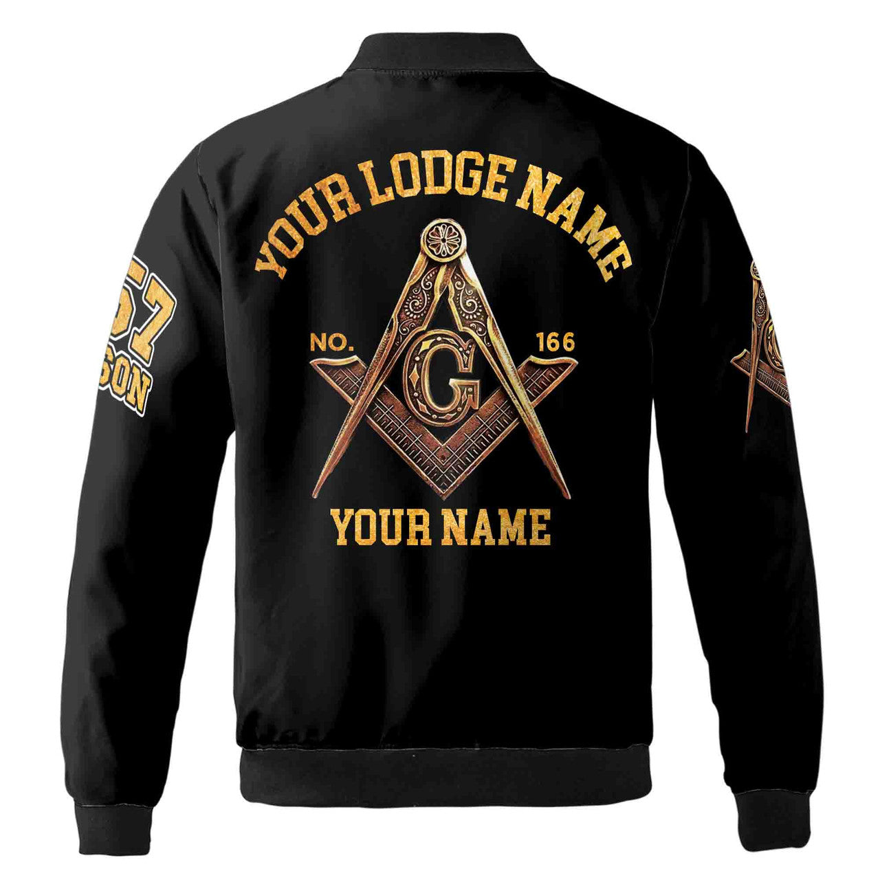 Customize Lodge Name and Number Freemasonry 357 PHA Masonic Symbol Unisex Bomber Jacket S-5XL - FUKAMASONIC