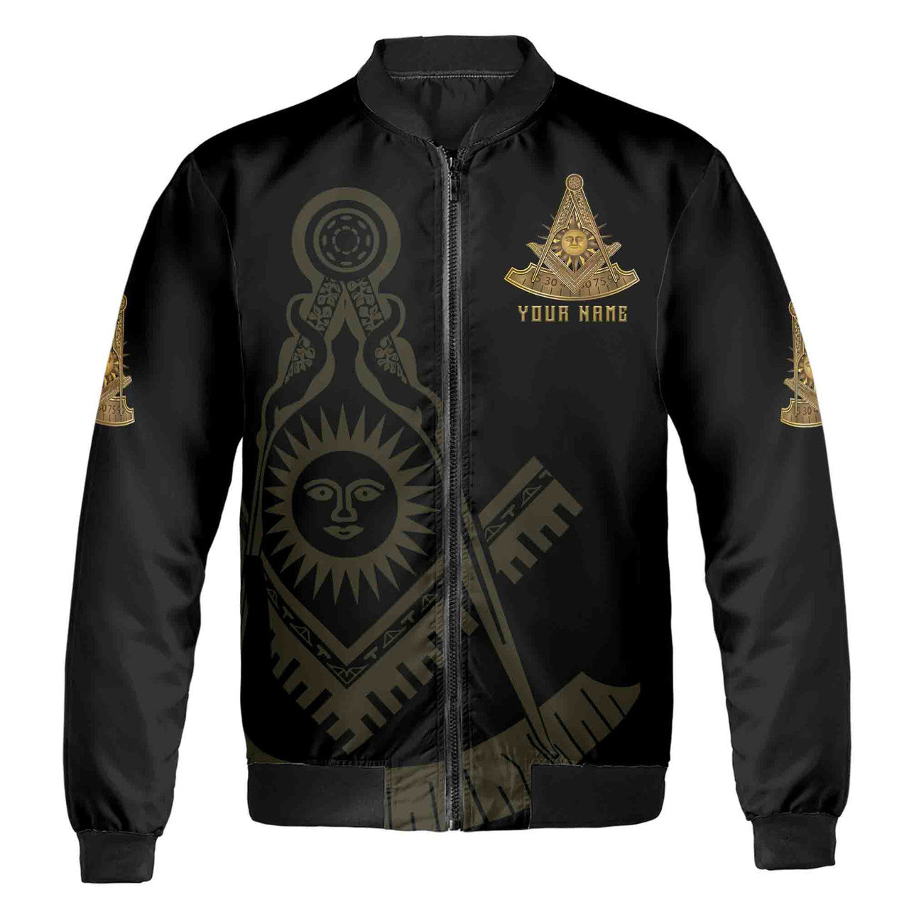 Custom Lodge Name Number Masonic Past Master Sun Freemason Unisex Bomber Jacket S-5XL - FUKAMASONIC