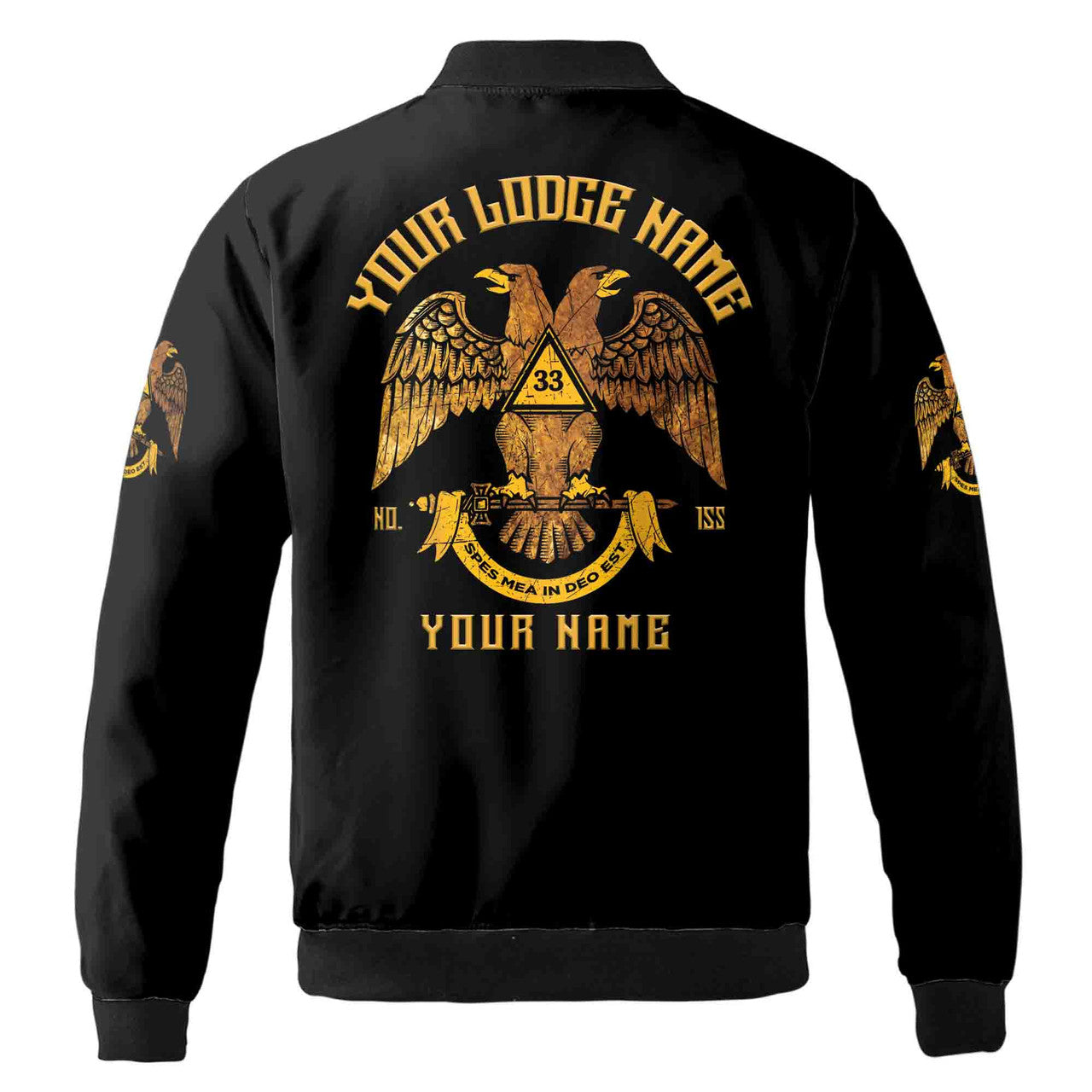 Custom Scottish Rite 33 Degree Emblem Masonic Unisex Bomber Jacket S-5XL - FUKAMASONIC