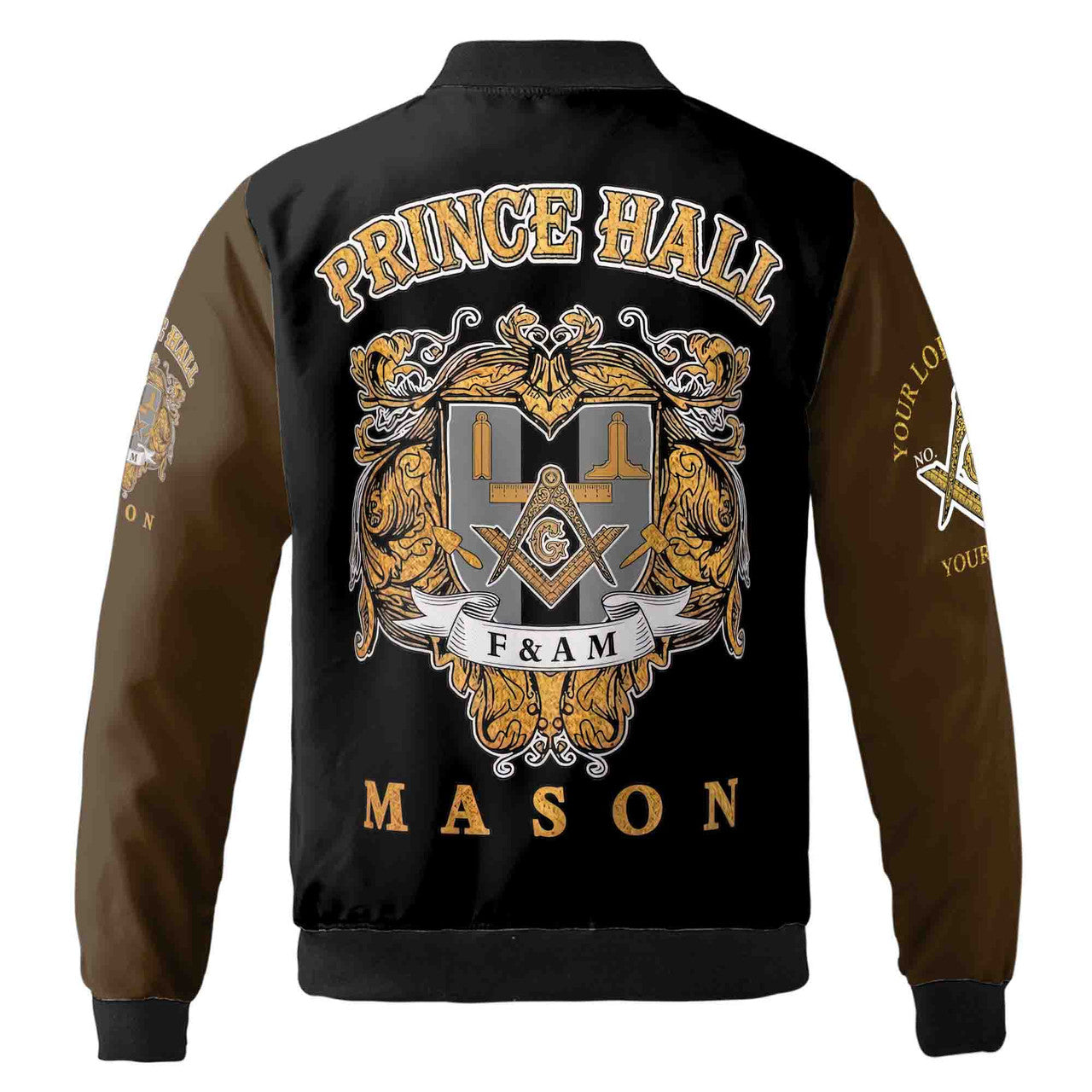 Freemasonry Prince Hall, Masonic Medieval Custom Name, Lodge Name Unisex Bomber Jacket S-5XL - FUKAMASONIC