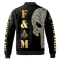 Custom Name Skull PHA F&AM Freemasonary Masonic Unisex Bomber Jacket S-5XL - FUKAMASONIC