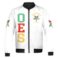 Customize Name Order of the Eastern Star OES Pentagon Down AF&AM Unisex Bomber Jacket S-5XL - FUKAMASONIC