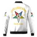 Customize Name Order of the Eastern Star OES Pentagon Down AF&AM Unisex Bomber Jacket S-5XL - FUKAMASONIC