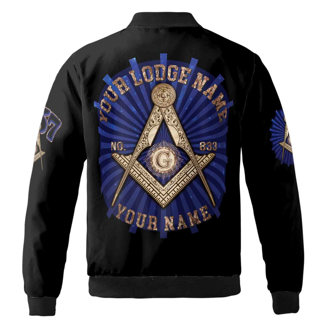Customized Lodge Name Name and Number Freemasonry Masonic Symbol Unisex Bomber Jacket S-5XL - FUKAMASONIC