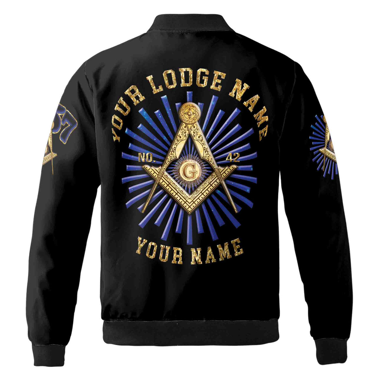 Customized Lodge Name Name and Number Freemasonry Masonic Symbol Unisex Bomber Jacket S-5XL - FUKAMASONIC