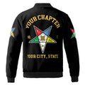 Custom Name Order of the Eastern Star OES Pentagon Up PHA Unisex Bomber Jacket S-5XL - FUKAMASONIC