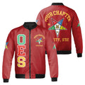 Custom Name Order of the Eastern Star OES Pentagon Up PHA Unisex Bomber Jacket S-5XL - FUKAMASONIC