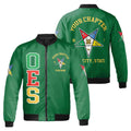 Custom Name Order of the Eastern Star OES Pentagon Up PHA Unisex Bomber Jacket S-5XL - FUKAMASONIC