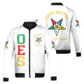 Custom Name Order of the Eastern Star OES Pentagon Up PHA Unisex Bomber Jacket S-5XL - FUKAMASONIC