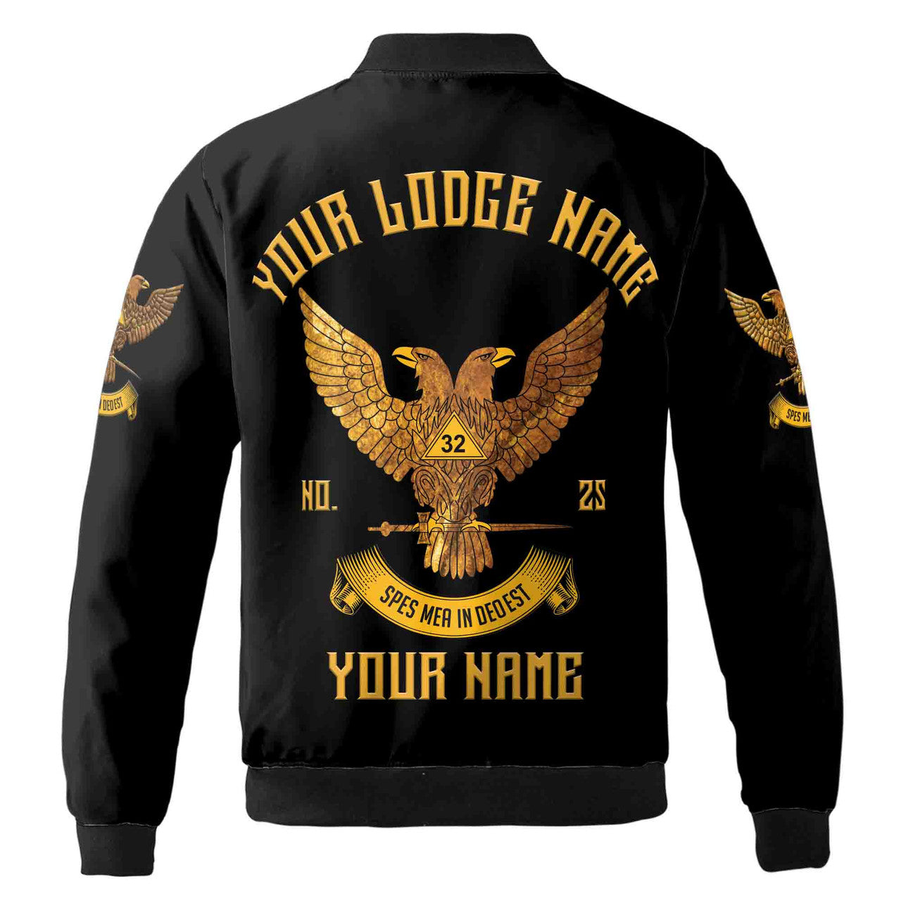 Custom Scottish Rite 32 Degree Eagle Wings Up Masonic Unisex Bomber Jacket S-5XL - FUKAMASONIC