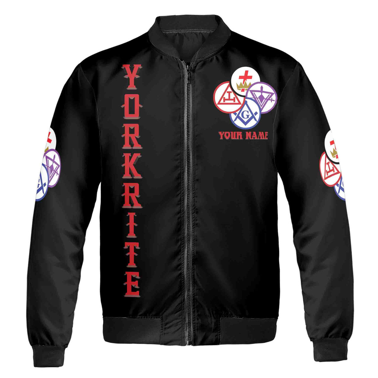 Customize Name Lodge Name York Rite Masonic Freemasonary Freemason Unisex Bomber Jacket S-5XL - FUKAMASONIC