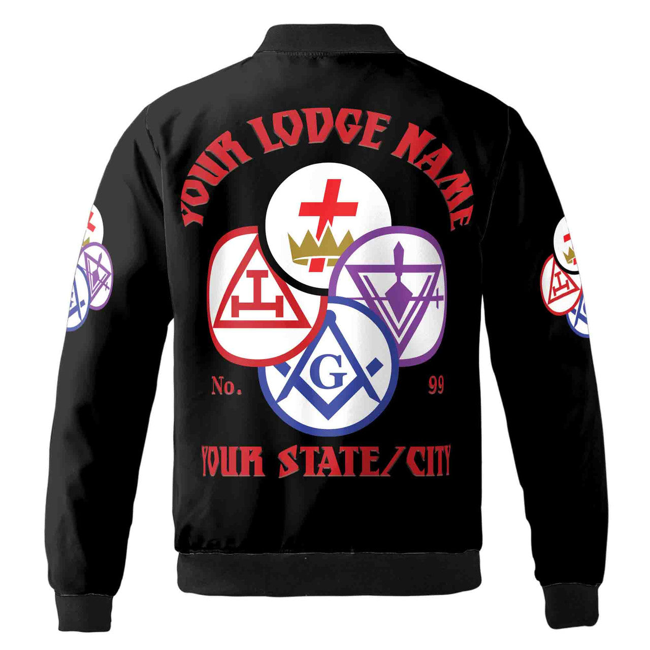 Customize Name Lodge Name York Rite Masonic Freemasonary Freemason Unisex Bomber Jacket S-5XL - FUKAMASONIC