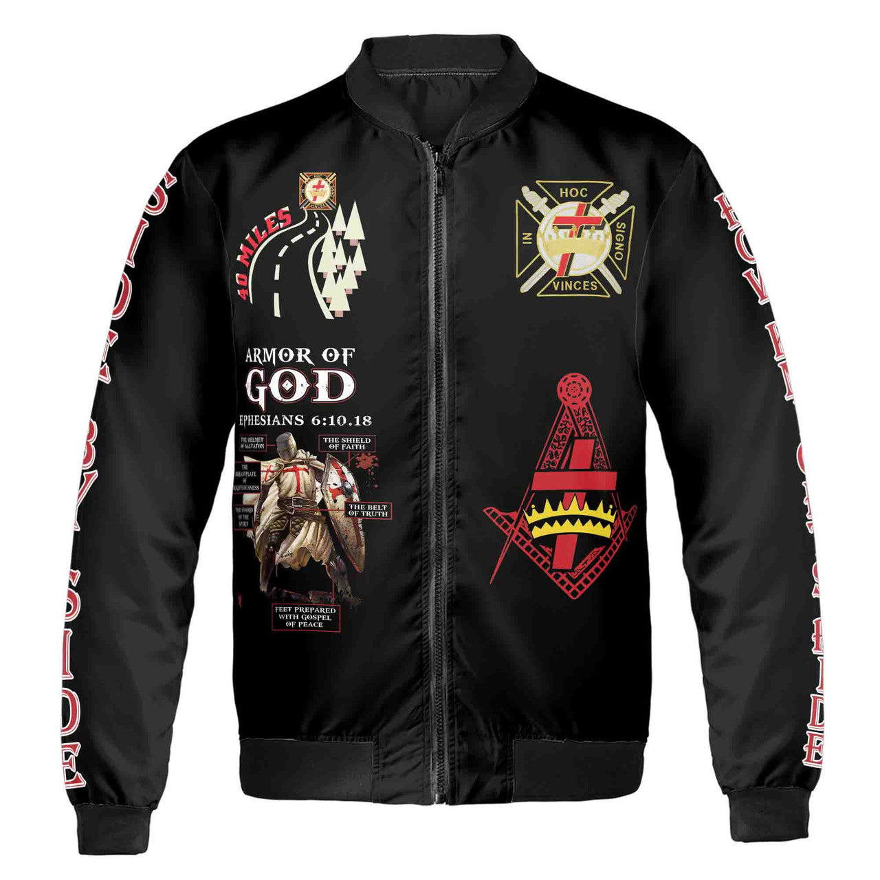 Customize The Defenders Of Masonry Sir Knight Armor of God Knight Templar PHA Unisex Bomber Jacket - FUKAMASONIC